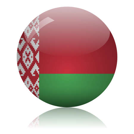 Belarusian flag glass icon vector illustrationのイラスト素材