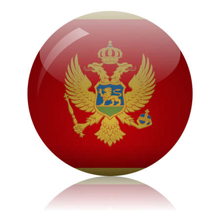 Montenegro flag glass icon vector illustrationのイラスト素材