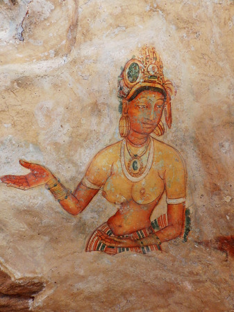 Frescoes at Sigiriya, Sri Lankaのeditorial素材