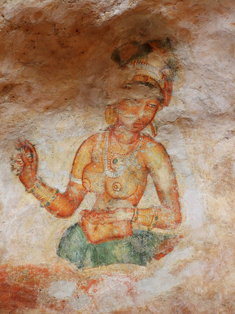 Frescoes at Sigiriya, Sri Lankaのeditorial素材