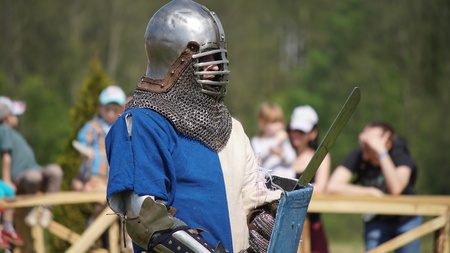 Minsk, Belarus - May 20, 2017 Battle of medieval knightsのeditorial素材