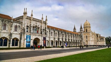 LISBON, circa 2017: Jeronimos Monastery or Hieronymites Monastery. Lisbon is continental Europes...