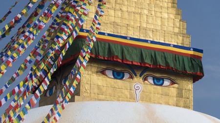 Boudhanath Stupa in Kathmandu, Nepal. Boudhanath is a stupa in Kathmandu, Nepal. It is one of the largest spherical stupas in Nepal.の写真素材