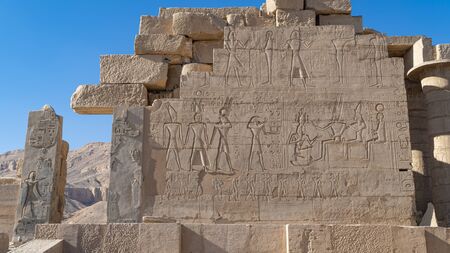 The Ramesseum is the memorial temple or mortuary temple of Pharaoh Ramesses II Ramesses the Great,...