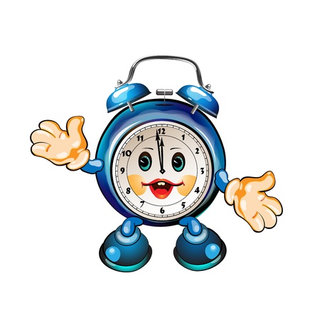 cute cartoon clock のイラスト素材