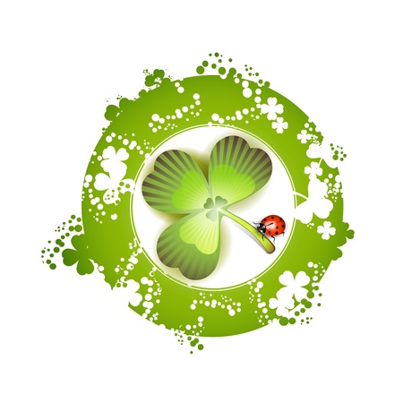 Clover and ladybug for St. Patrick's Day のイラスト素材