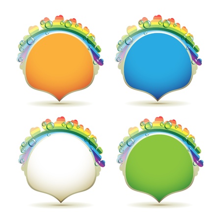 Backgrounds with drops and rainbow isolated on white のイラスト素材