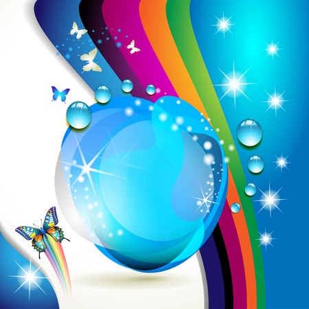 Colorful background with butterfly のイラスト素材