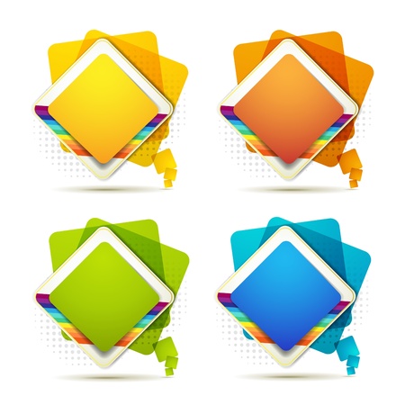 Square backgrounds with rainbow on white のイラスト素材