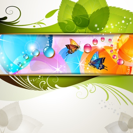 Colorful background with butterfliesのイラスト素材