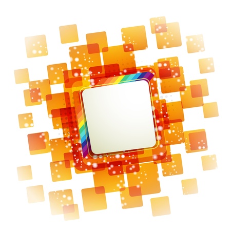 Square backgrounds with rainbow on white のイラスト素材