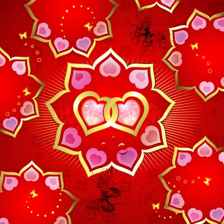 Valentine s day card with butterflies のイラスト素材