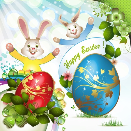 Easter card with bunny のイラスト素材