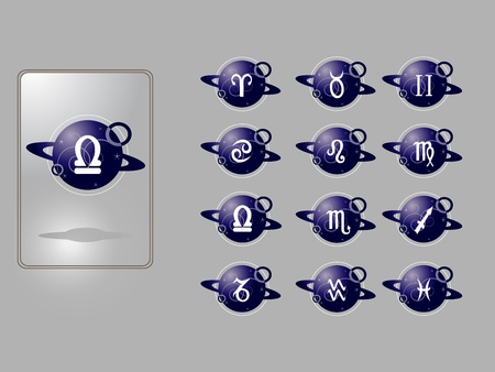 Set of vector icons for zodiac signs のイラスト素材