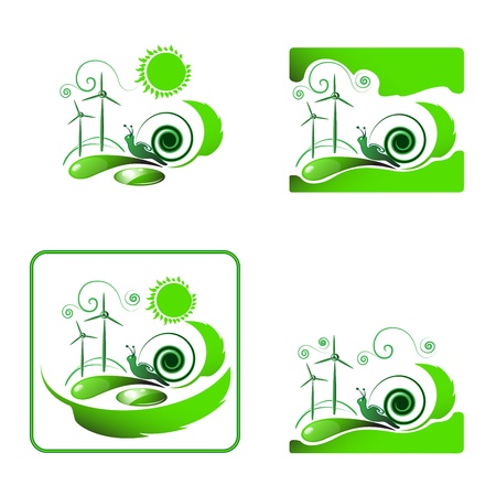 Snail travel on leafのイラスト素材