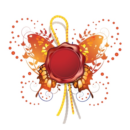 Sealing wax with decorative butterflのイラスト素材