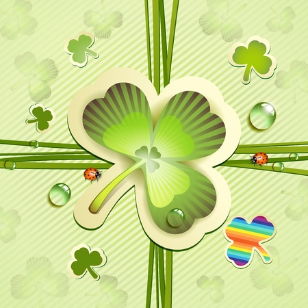 St  Patrick s Day card with cloverのイラスト素材