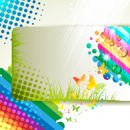 Colorful background with butterflies のイラスト素材