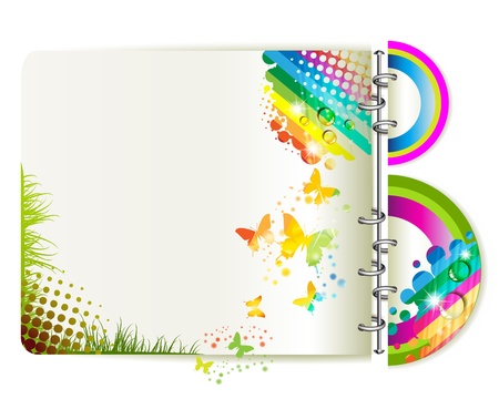 Colorful background with butterflies のイラスト素材