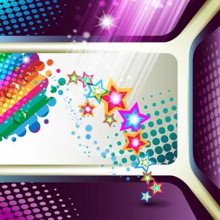 Banner with colored stars のイラスト素材