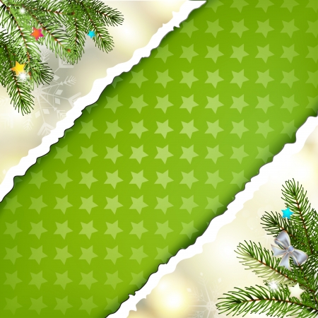 Christmas pine tree with green backgroundのイラスト素材