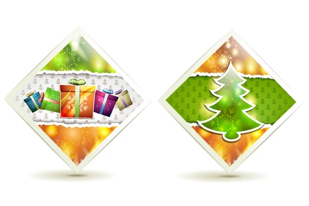 Christmas tree and gift boxのイラスト素材
