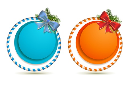 Christmas background with bow and pine treeのイラスト素材