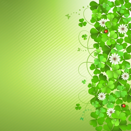 Saint Patrick s Day background with cloverのイラスト素材