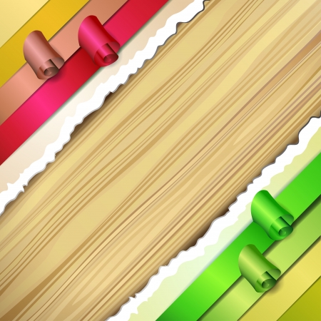 Colorful background with paper and woodのイラスト素材