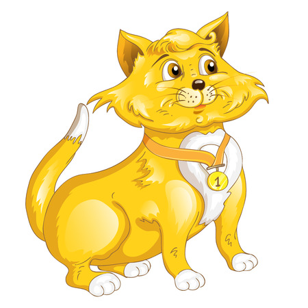 Cartoon cat with medal のイラスト素材