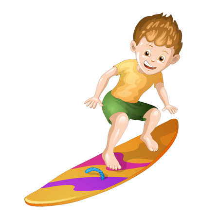 Surfer on white backgroundのイラスト素材
