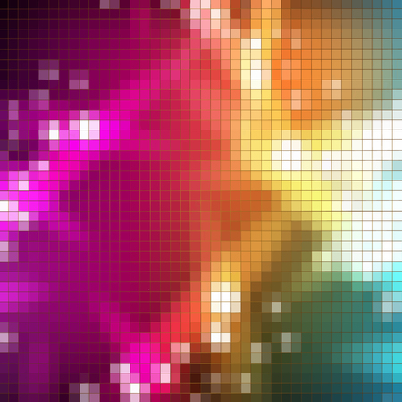 Pixilated abstract background with lightsのイラスト素材
