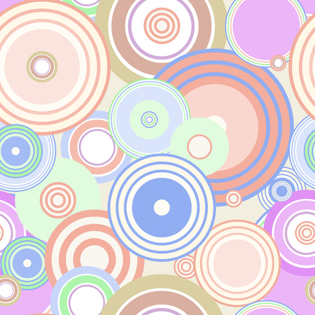Abstract seamless pattern with circles.Vector illustration. Pastel shades.のイラスト素材