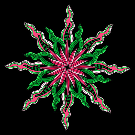 Mandala. Colorful round ornament.のイラスト素材
