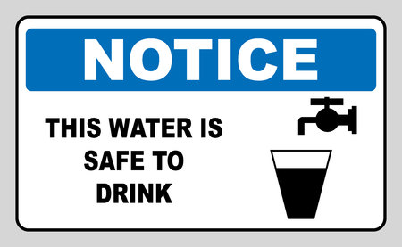 Drinking water sign This water is safe to drink notice Vector banner Mandatory symbolのイラスト素材