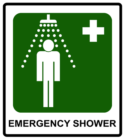 Safe condition sign, Emergency shower symbol Vector sticker for public placesのイラスト素材