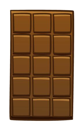 Brown chocolate bar isolated illustration. White background, vector.のイラスト素材