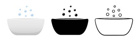 Side view bathtubs set in different styles isolated illustration. White background, vector.のイラスト素材