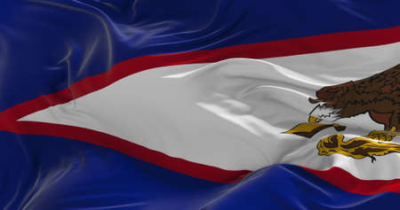 flag of American Samoa waving in the wind. Patriotic concept about state. 3d illustrationの写真素材