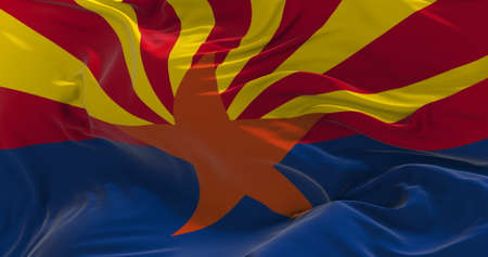 flag of Arizona waving in the wind. Patriotic concept about state. 3d illustrationの写真素材