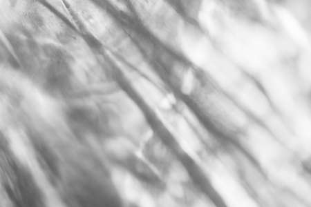 Glass drops diagonal shadow and light caustic effect on a white wall. Caustics formed by the refraction of the sun in a bottle on a light table. rays, optics for photo and mockups.の写真素材