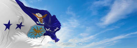 flag of Chief of Staff of the United States Air Force waving in the wind. USA National defence. Copy space. 3d illustration.の写真素材