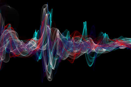 Abstract glowing lines background. Wavy form neon line structure. sound wave rhythm background. Fire...