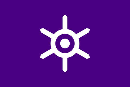 Top view of flag of Tokyo Metropolis prefecture, no flagpole. Plane design, layout. Flag background.の写真素材