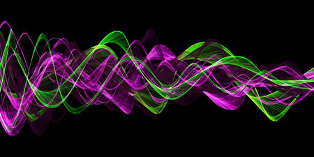 Abstract glowing lines background. Wavy form neon line structure. sound wave rhythm, pulse...