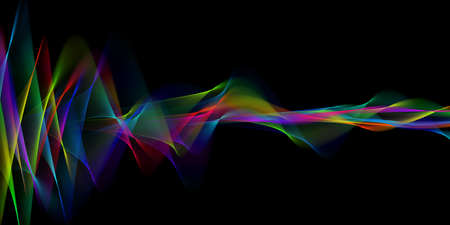 Abstract glowing lines background. Wavy form neon line structure. sound wave rhythm, pulse...