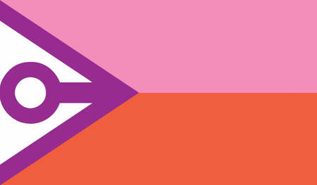 Top view of Femboy, tomgirl or calicogirl flag, no flagpole. Plane design, layout. Flag background.の写真素材