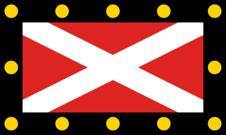 Top view of flag of Hampton Poyle village . flag of united kingdom of great Britain, England. no flagpole, Plane design, layout. Flag backgroundの写真素材