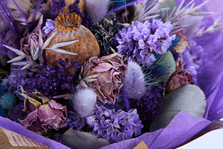 a wedding bouquet  isolated on white. Fresh, lush bouquet of colorful flowers. Close upの写真素材