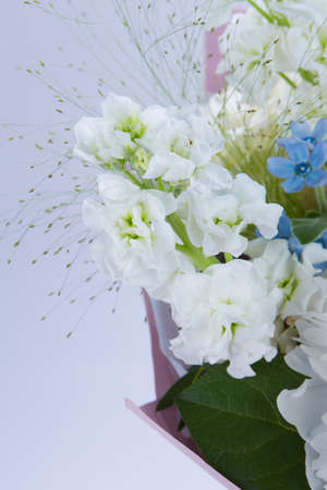 a wedding bouquet  isolated on white. Fresh, lush bouquet of colorful flowers. Close upの写真素材